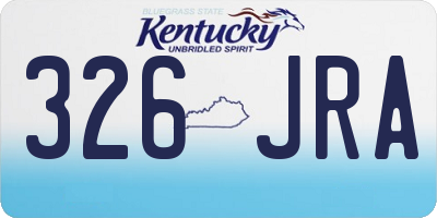 KY license plate 326JRA
