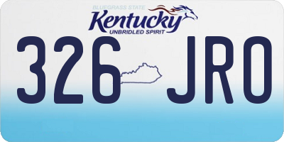 KY license plate 326JRO