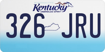 KY license plate 326JRU