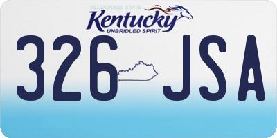 KY license plate 326JSA