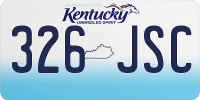 KY license plate 326JSC