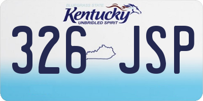 KY license plate 326JSP