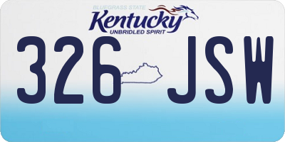 KY license plate 326JSW