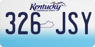 KY license plate 326JSY