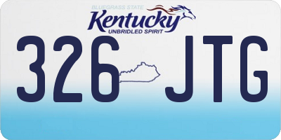 KY license plate 326JTG