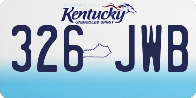 KY license plate 326JWB