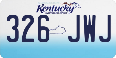 KY license plate 326JWJ