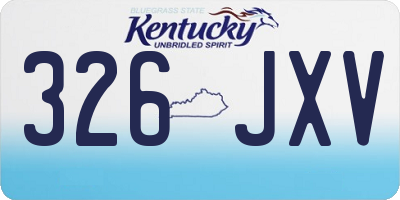 KY license plate 326JXV