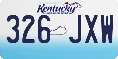 KY license plate 326JXW