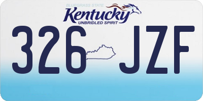 KY license plate 326JZF
