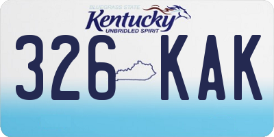 KY license plate 326KAK