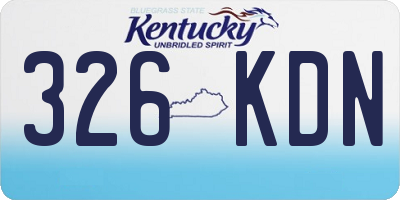 KY license plate 326KDN