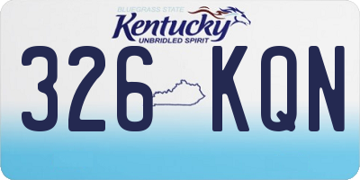 KY license plate 326KQN