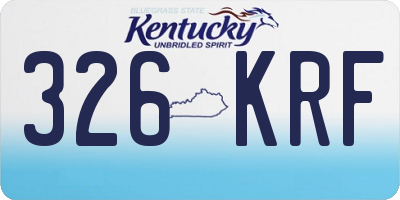 KY license plate 326KRF