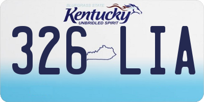 KY license plate 326LIA
