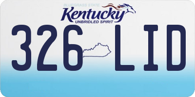 KY license plate 326LID