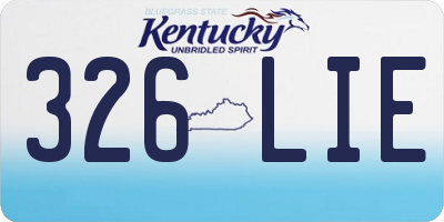 KY license plate 326LIE