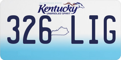 KY license plate 326LIG