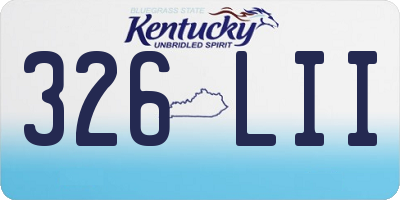 KY license plate 326LII
