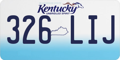 KY license plate 326LIJ