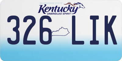 KY license plate 326LIK