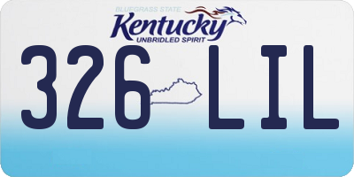 KY license plate 326LIL