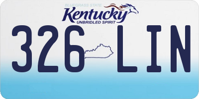 KY license plate 326LIN