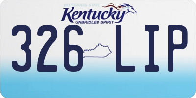 KY license plate 326LIP