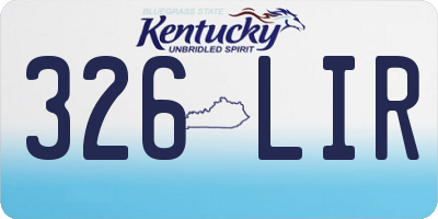 KY license plate 326LIR