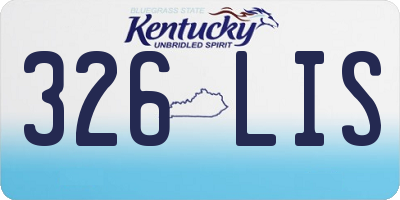 KY license plate 326LIS