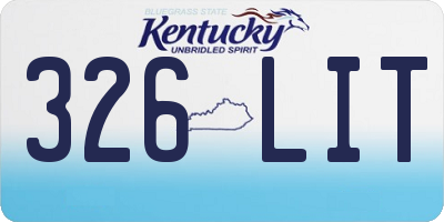 KY license plate 326LIT