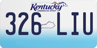 KY license plate 326LIU