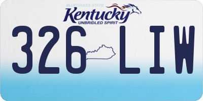 KY license plate 326LIW