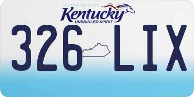 KY license plate 326LIX