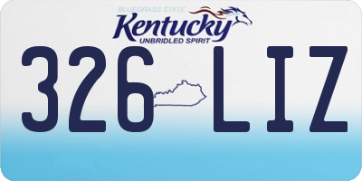 KY license plate 326LIZ