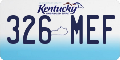 KY license plate 326MEF