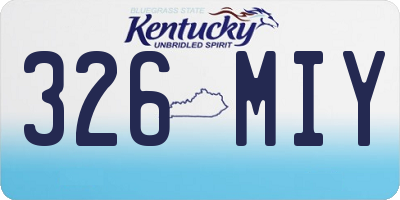 KY license plate 326MIY