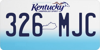 KY license plate 326MJC