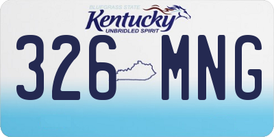 KY license plate 326MNG