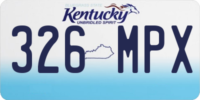 KY license plate 326MPX