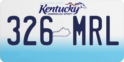 KY license plate 326MRL
