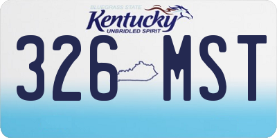 KY license plate 326MST