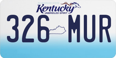 KY license plate 326MUR