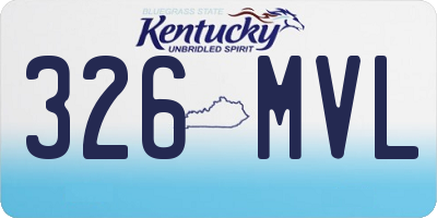 KY license plate 326MVL