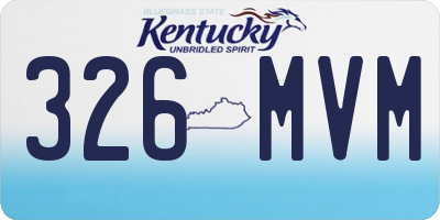 KY license plate 326MVM