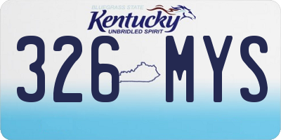 KY license plate 326MYS