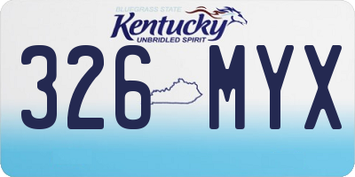 KY license plate 326MYX