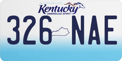 KY license plate 326NAE