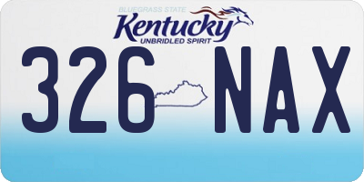 KY license plate 326NAX