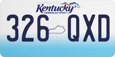 KY license plate 326QXD